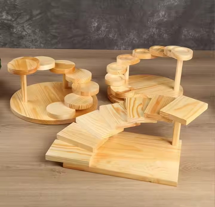 Rotating Wooden Sashimi Plate Tray Sushi Board Table Decoration