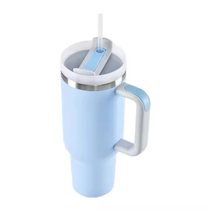 Tumbler with Handle and Straw Lid Leak-proof Silicone Boot Travel Coffee Mug Stainless Steel Water Bottle Insulated Cup