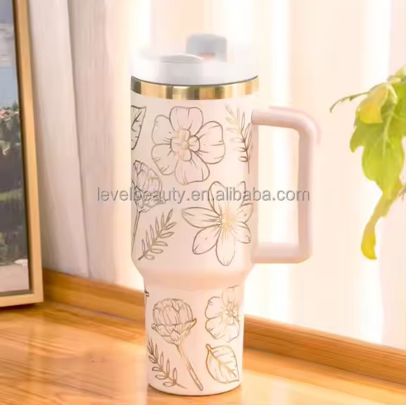 Adventure Travel Tumbler Stainless Steel 30oz Cup 40oz Mug With Handle and Straw