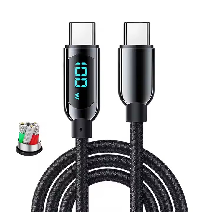 Wholesale PD 100W 5A Type-C Fast Charging Cables 1.2M Visible Real-Time Power Display Super Charging Speed USB Type-C Cable