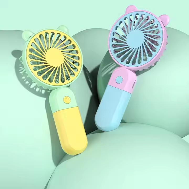 Arrival USB Rechargeable Handheld Fan Portable with 3 Speed Wind Air Cooling Desktop Holder Electric Power Source